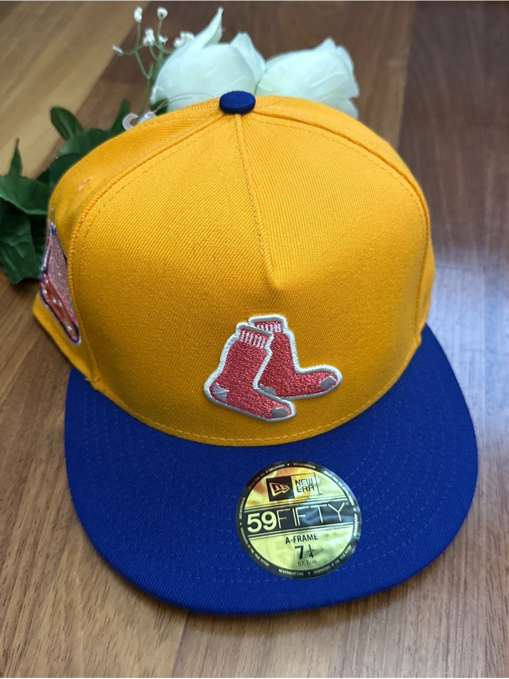 New Era Yellow and Blue Boston Red Sox Patch 59FIFTY Cap